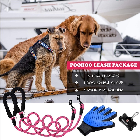 Poohoo 2 Dog Leashes 5 Feet Glove Pink. - Picture 3 of 6